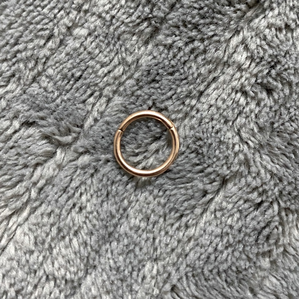 Solid 14k Rose Gold 16g Septum Clicker